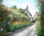 ruelle a la maison bleue 61x50 400€