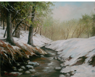 ruisseau en hiver 41x33 18€
