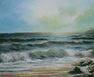 vagues sur la plage 40x60 200€